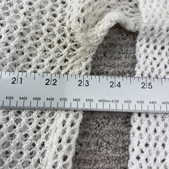 Introspect Plus Open Knit See Through Sweater Women Size 1X White Hooded - Picture 6 of 7